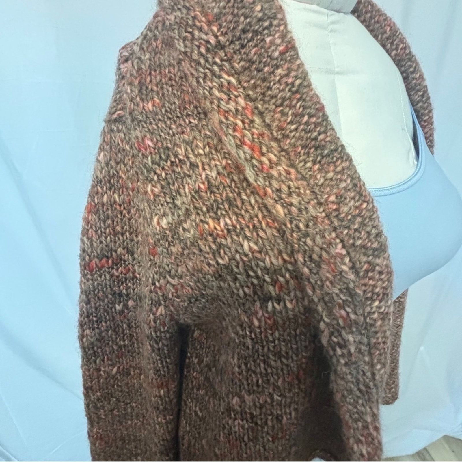 J. Jill J. Jill Italian Yarn Knit Open Front Brown Cardigan Sweater Size L / US 10 / IT 46 - 5 Thumbnail