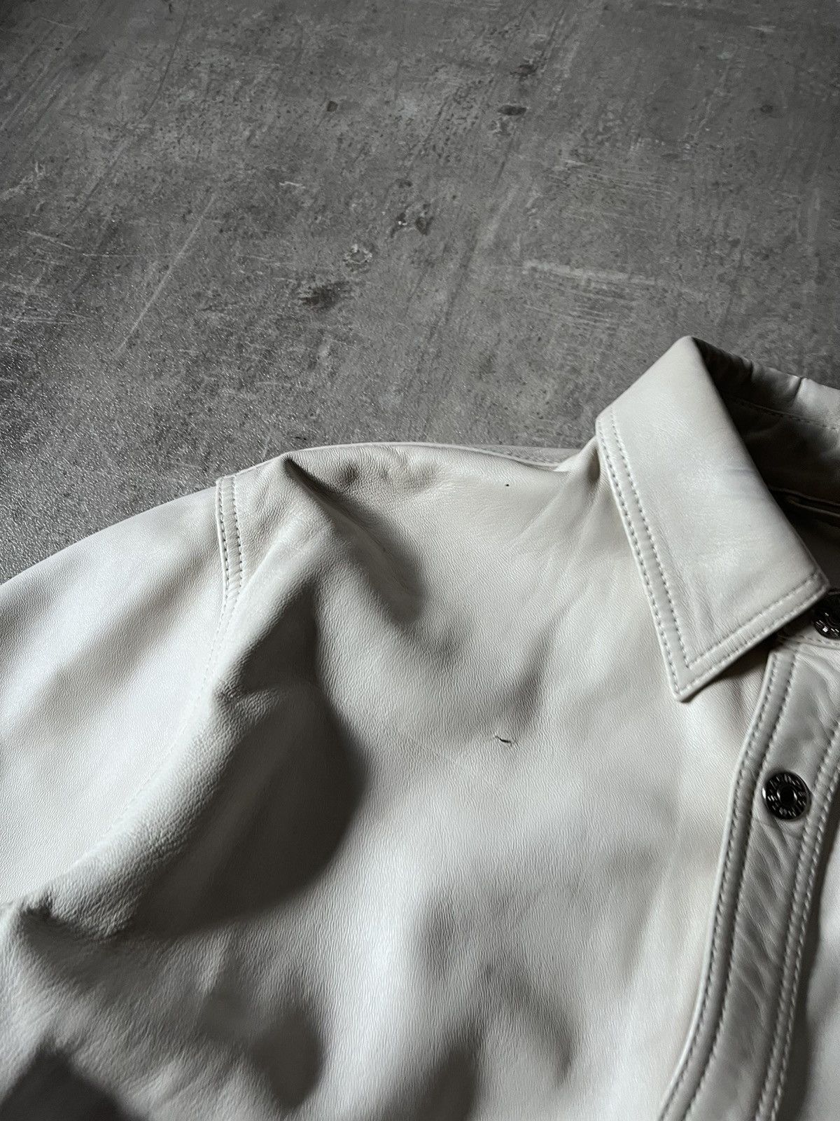 Acne Studios Acne Studios Bia Konst white lamb leather shirt jacket rare Size US M / EU 48-50 / 2 - 7 Thumbnail