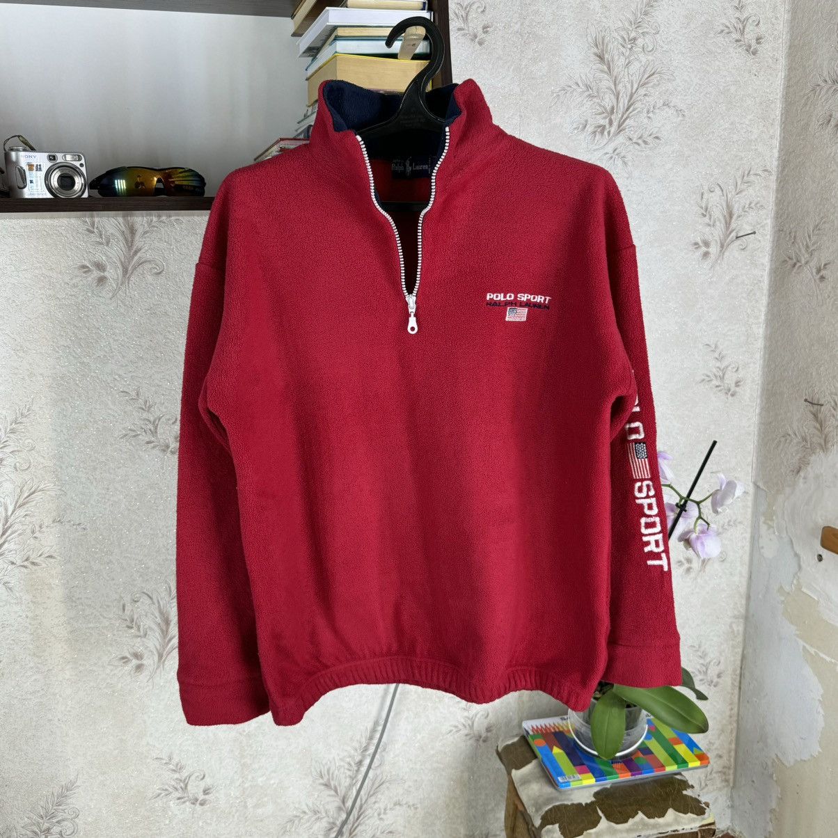 Polo Ralph Lauren × Vintage Vintage 90s Ralph Lauren Polo Sport Fleece Red XL Luxury Size US XL / EU 56 / 4 - 1 Thumbnail