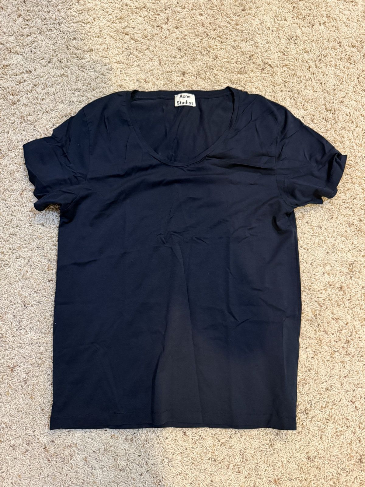 Acne Studios Navy Acne Studios Scoop Neck Size US M / EU 48-50 / 2 - 1 Thumbnail