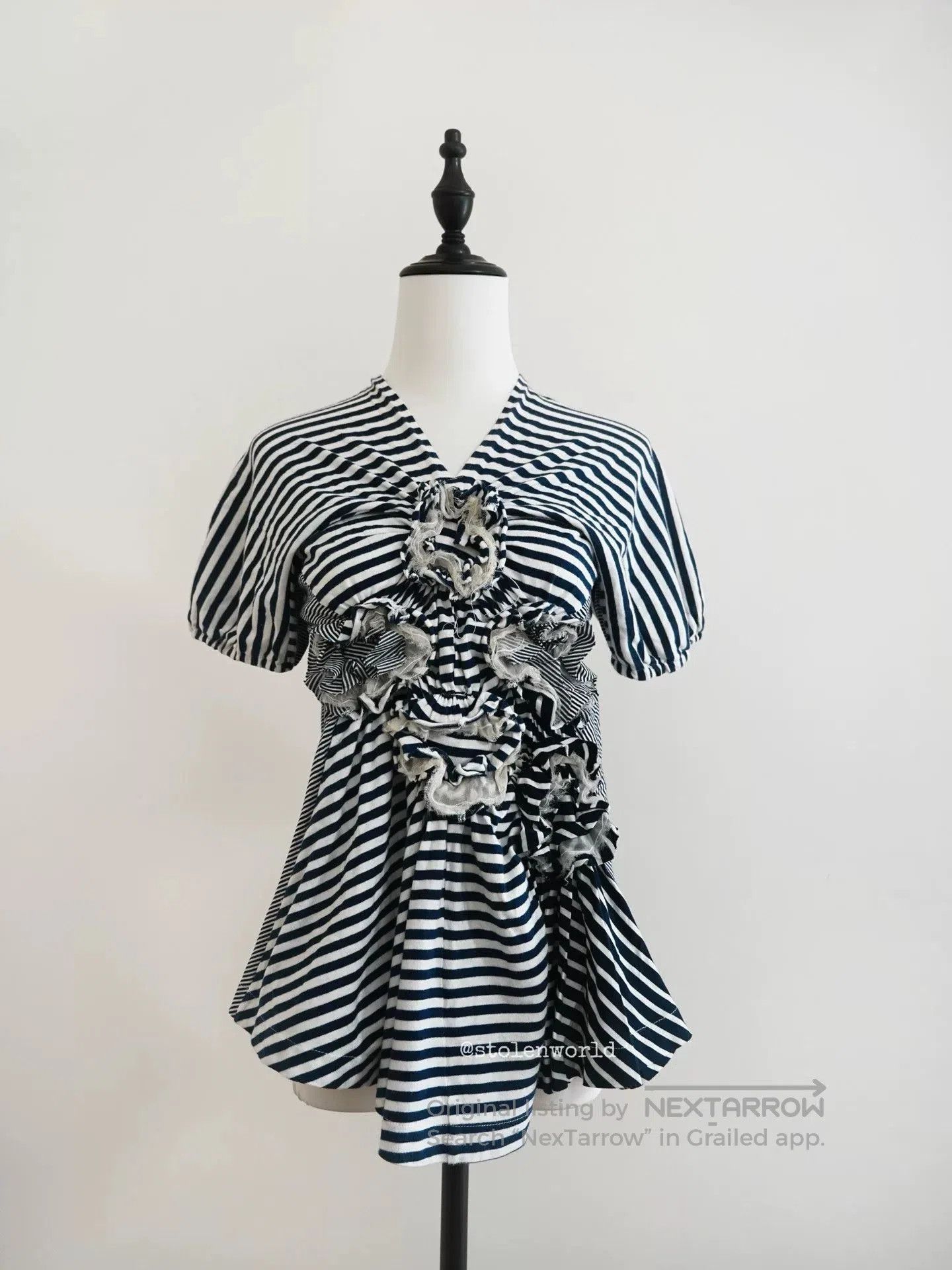 Tricot Comme des Garcons striped ruffled top from comme des garcons. Size M / US 6-8 / IT 42-44 - 4 Thumbnail