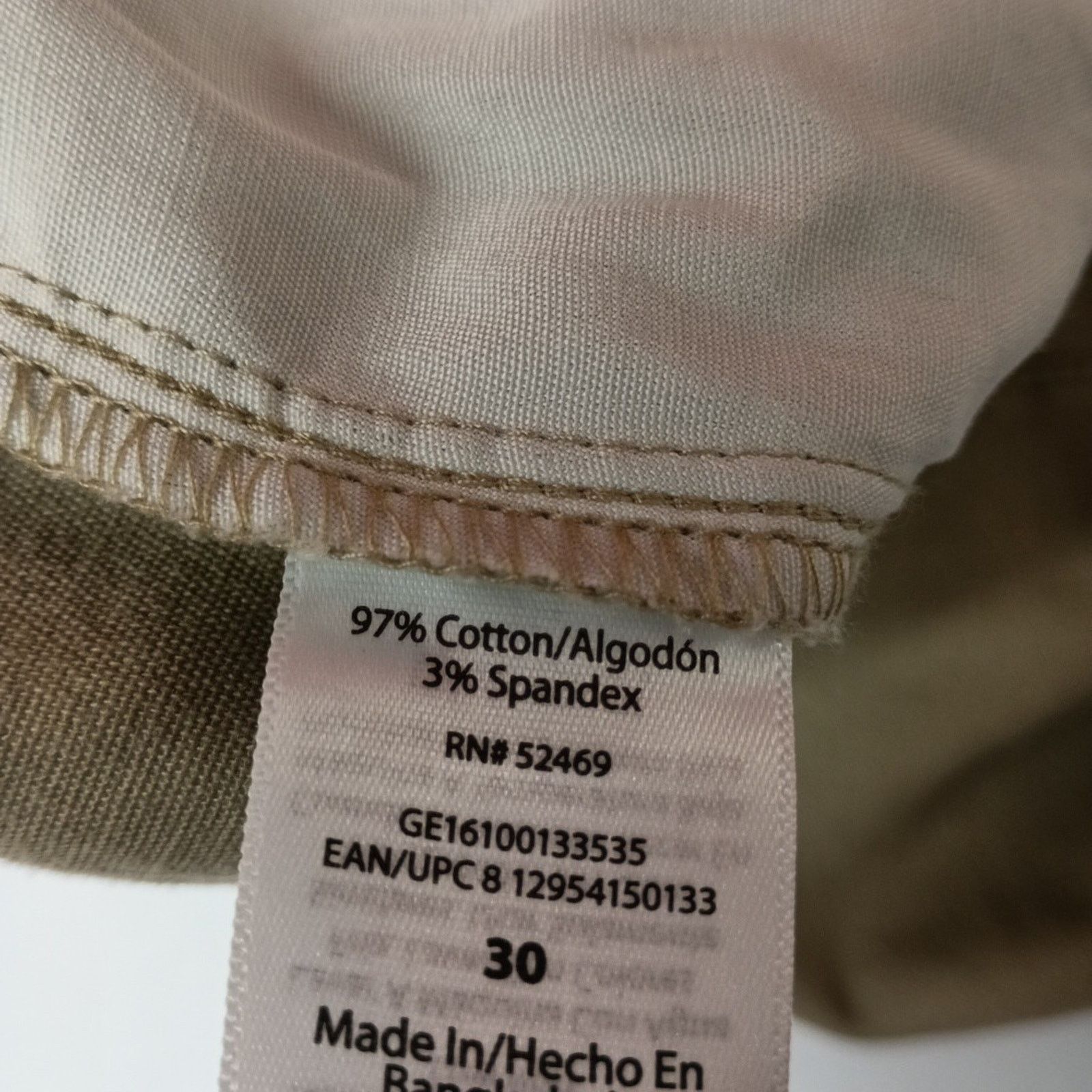 George George Twill Shorts Men's Size 30 Beige Flat Front 9" Inseam Size US 30 / EU 46 - 3 Thumbnail