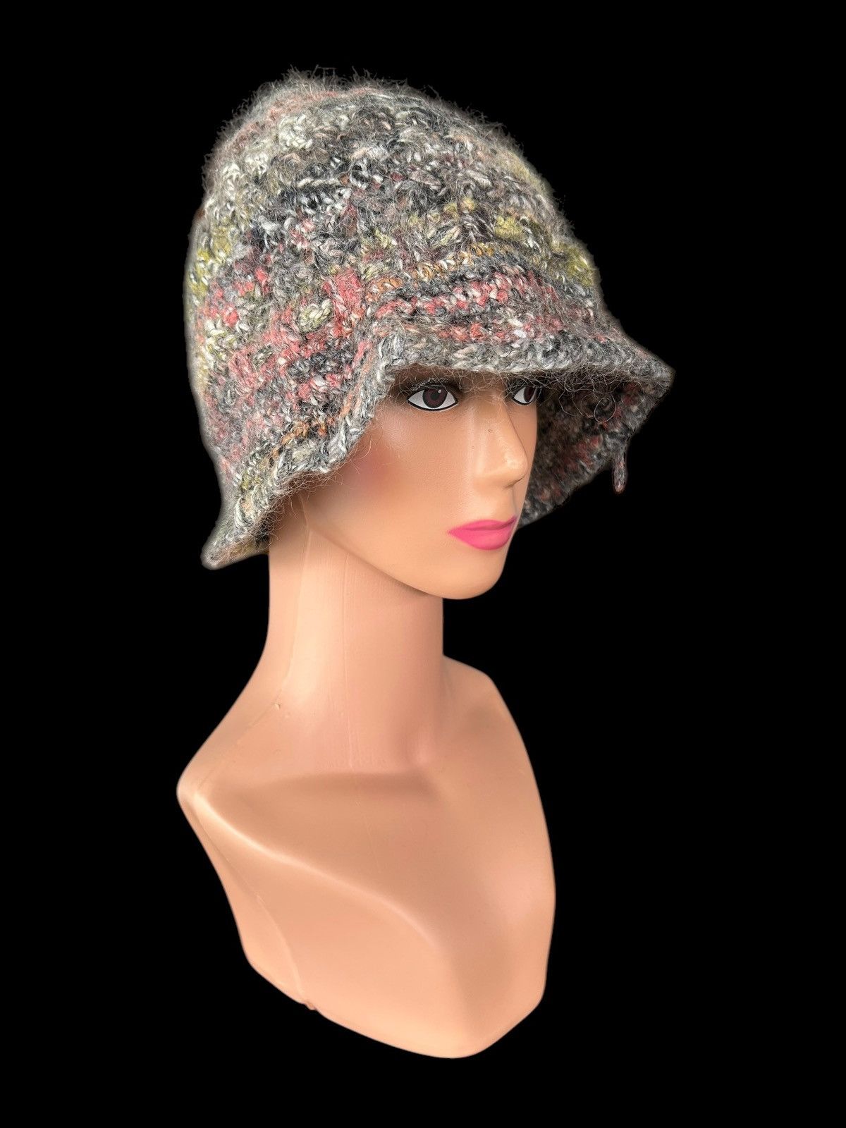 Japanese Brand × Kapital × Vintage Crochet Knitted Handmade Hairy Fur Bucket Hats Size ONE SIZE - 2 Thumbnail