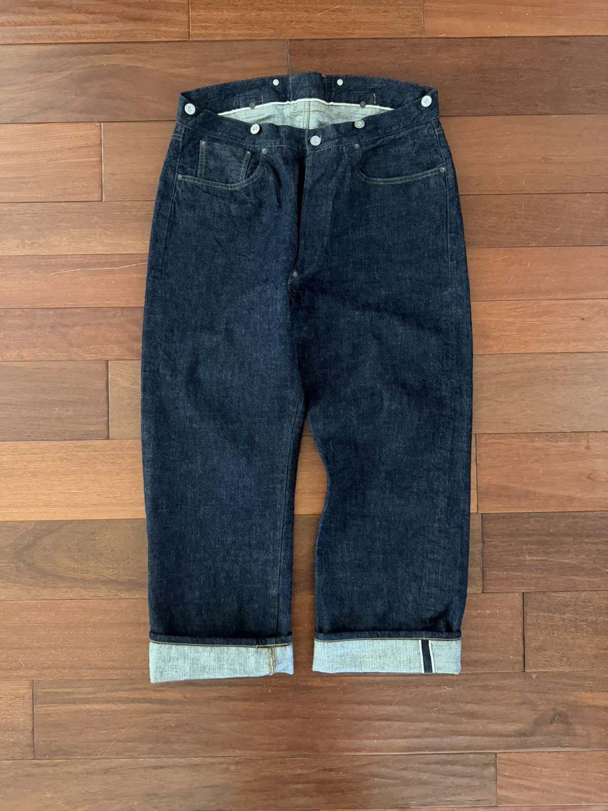 Full Count & Co. Fullcount 1373 Cinch Back Denim Jeans One Wash Size US 34 / EU 50 - 1 Thumbnail