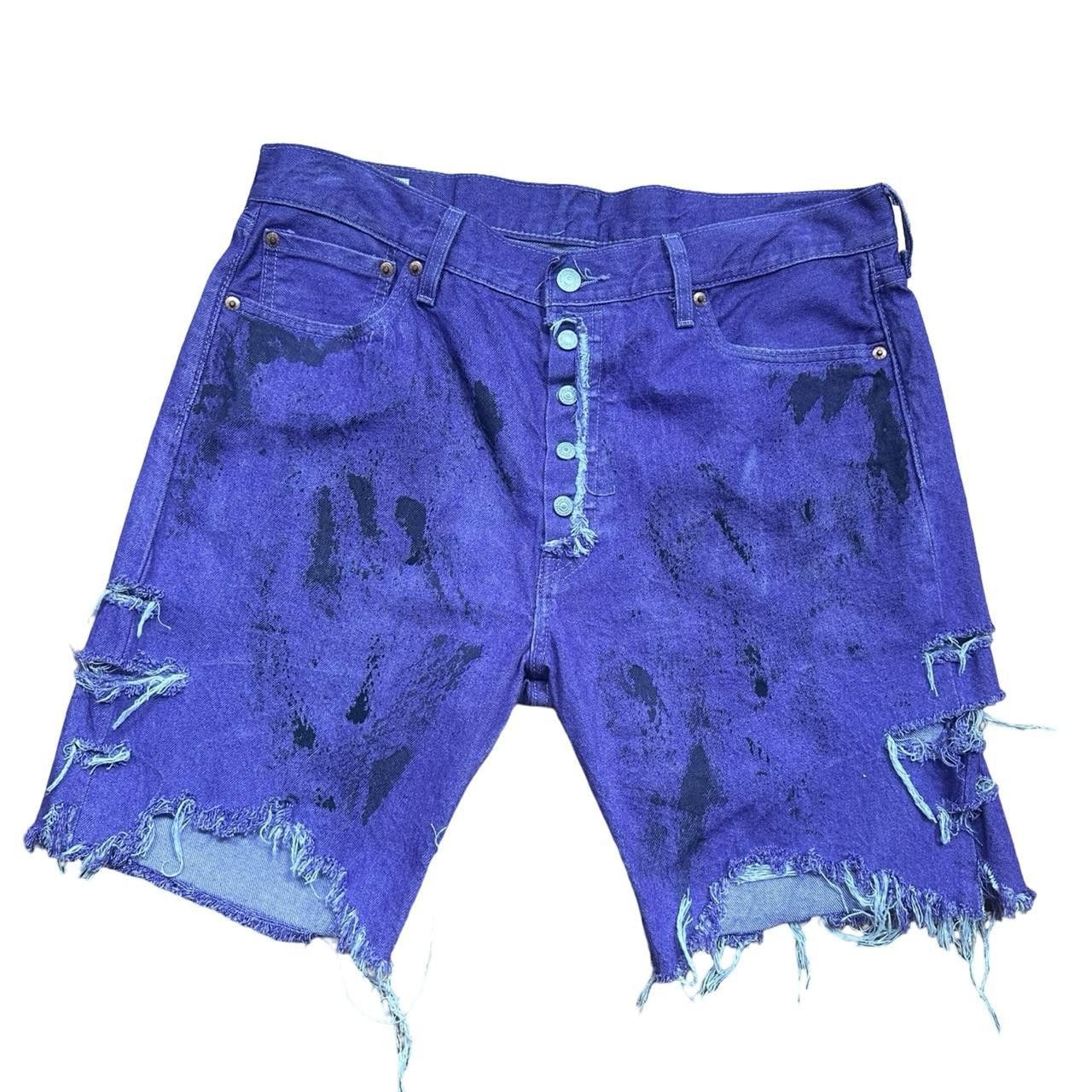 Levi's ASTROBOI* Levis Purple & Black Snake Print Denim Shorts _ 34 Size US 34 / EU 50 - 1 Thumbnail