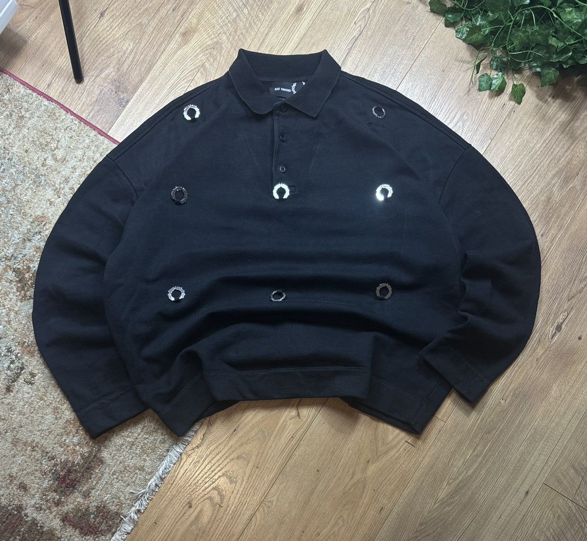 Fred Perry × Raf Simons 2018 Vintage Raf Simons x Fred Perry Ring Irons Sweatshirt Size US M / EU 48-50 / 2 - 2 Thumbnail