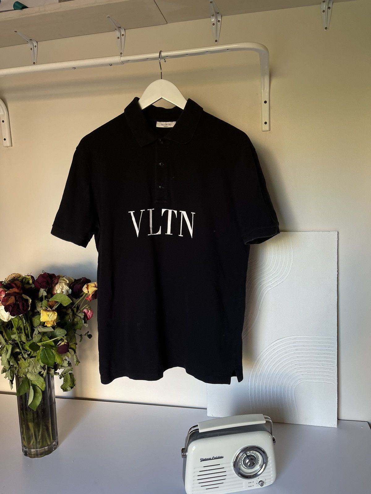 Valentino Valentino VLTN black polo tee shirt logo print Size US XL / EU 56 / 4 - 3 Thumbnail