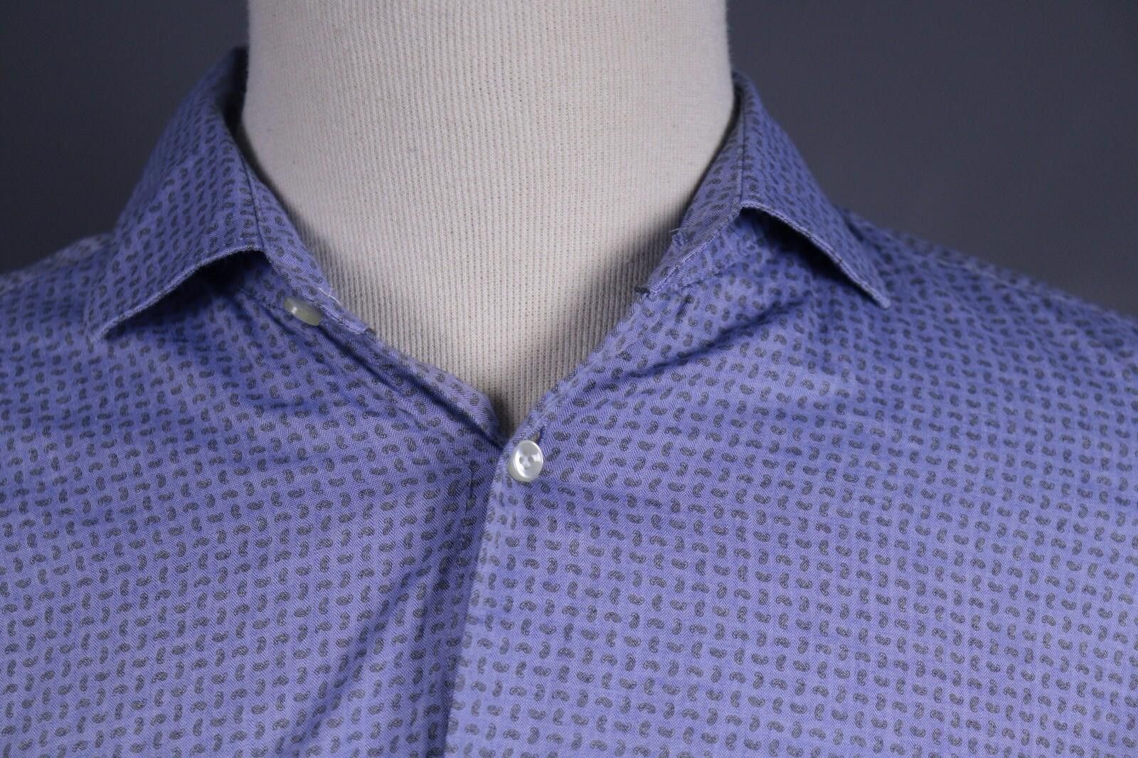 Hackett Hackett Mayfair Slim Fit Mini Paisley Shirt Size XXL Size US XXL / EU 58 / 5 - 5 Thumbnail