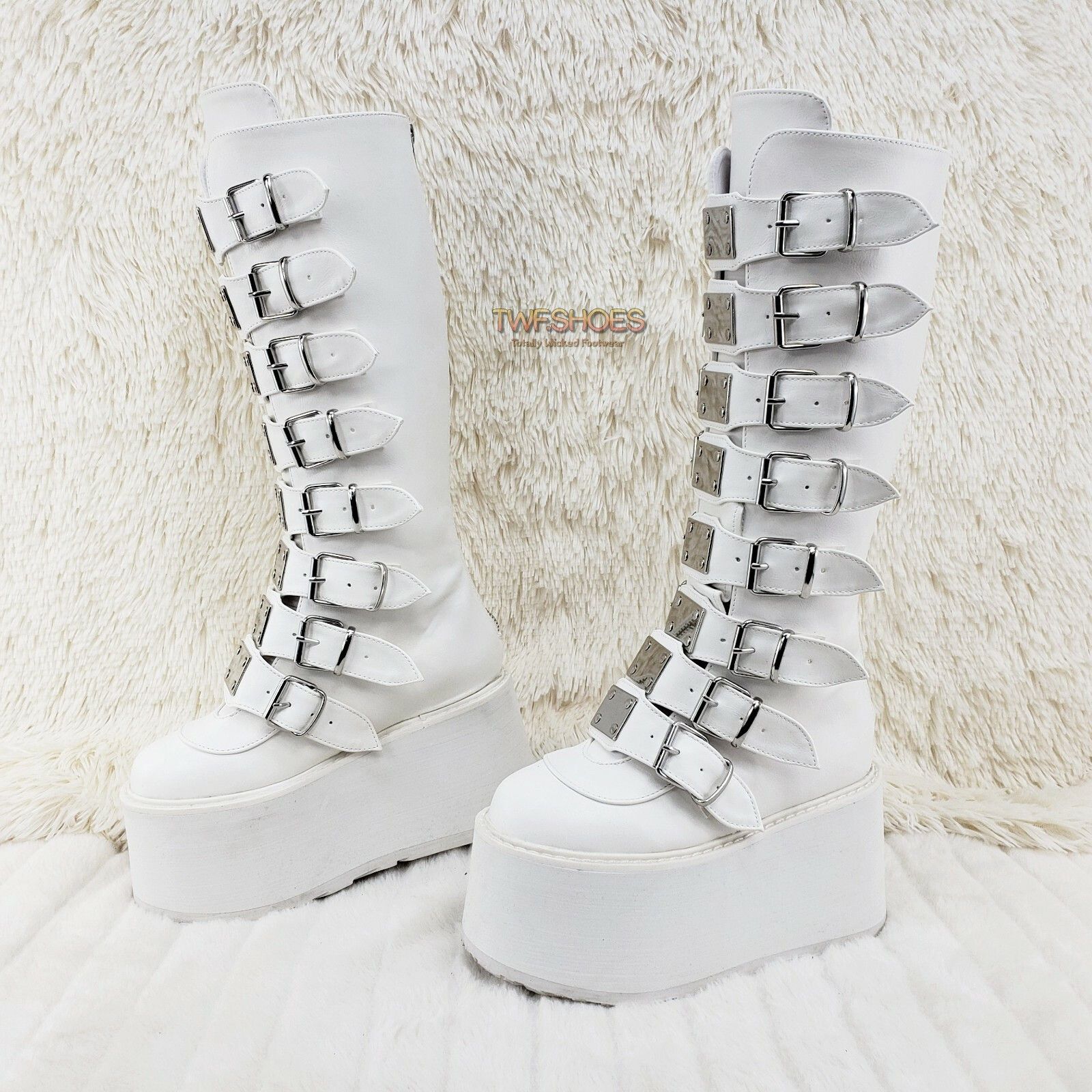 Demonia Cult DEMONIA Damned 318 Multi Strap Goth Punk Rock 3.5" Platform Size US 6 / IT 36 - 7 Thumbnail