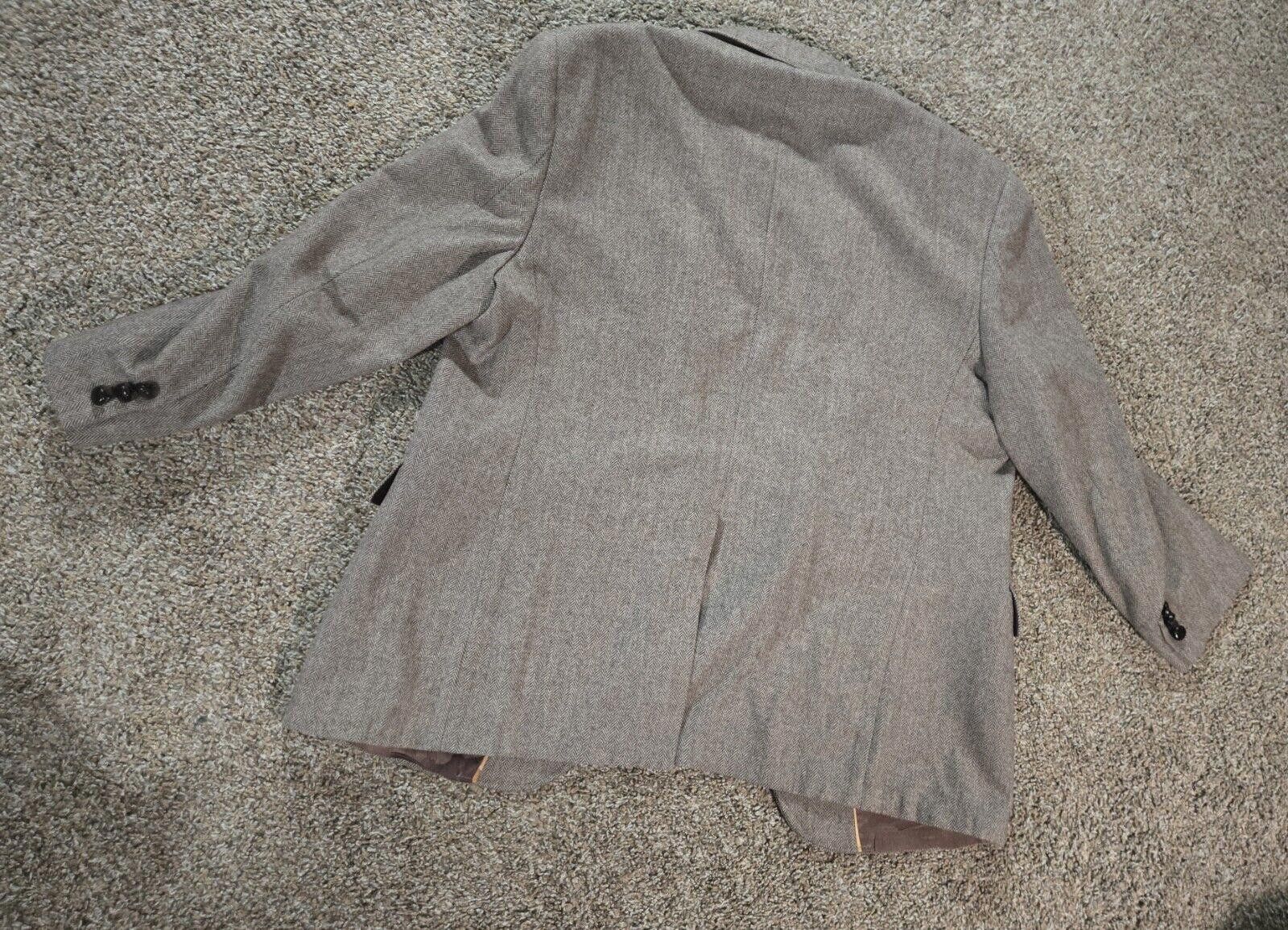 Stafford Stafford Herringbone Pattern 3 Piece Suit 44S SEE MEASURE Size 38R - 8 Thumbnail