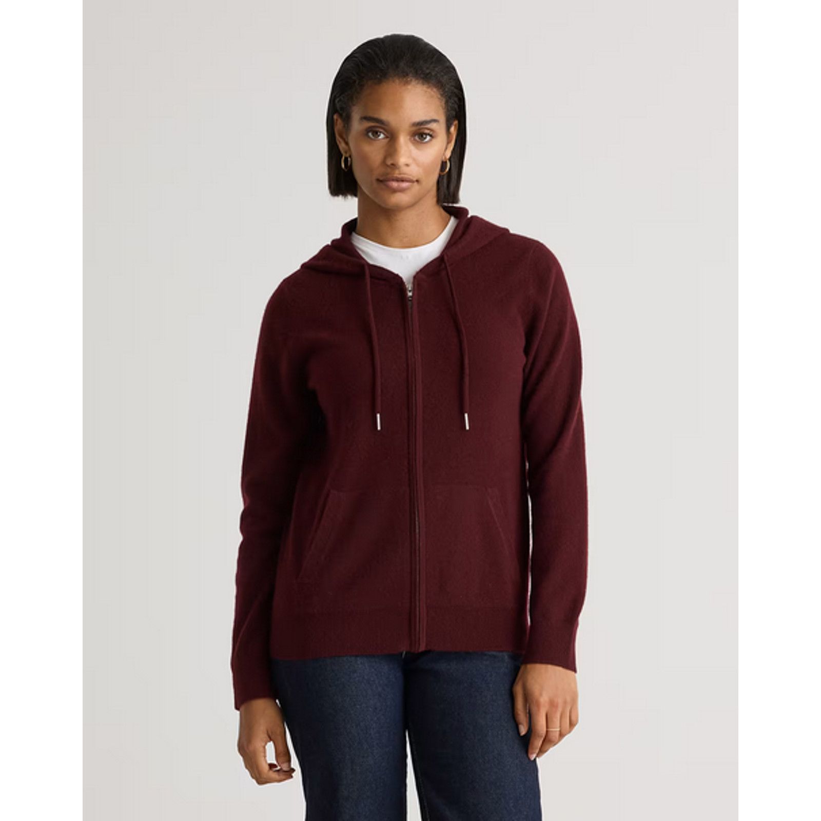 Quince Quince Cashmere Full-Zip Hoodie Burgundy Size S NWT Size S / US 4 / IT 40 - 1 Thumbnail