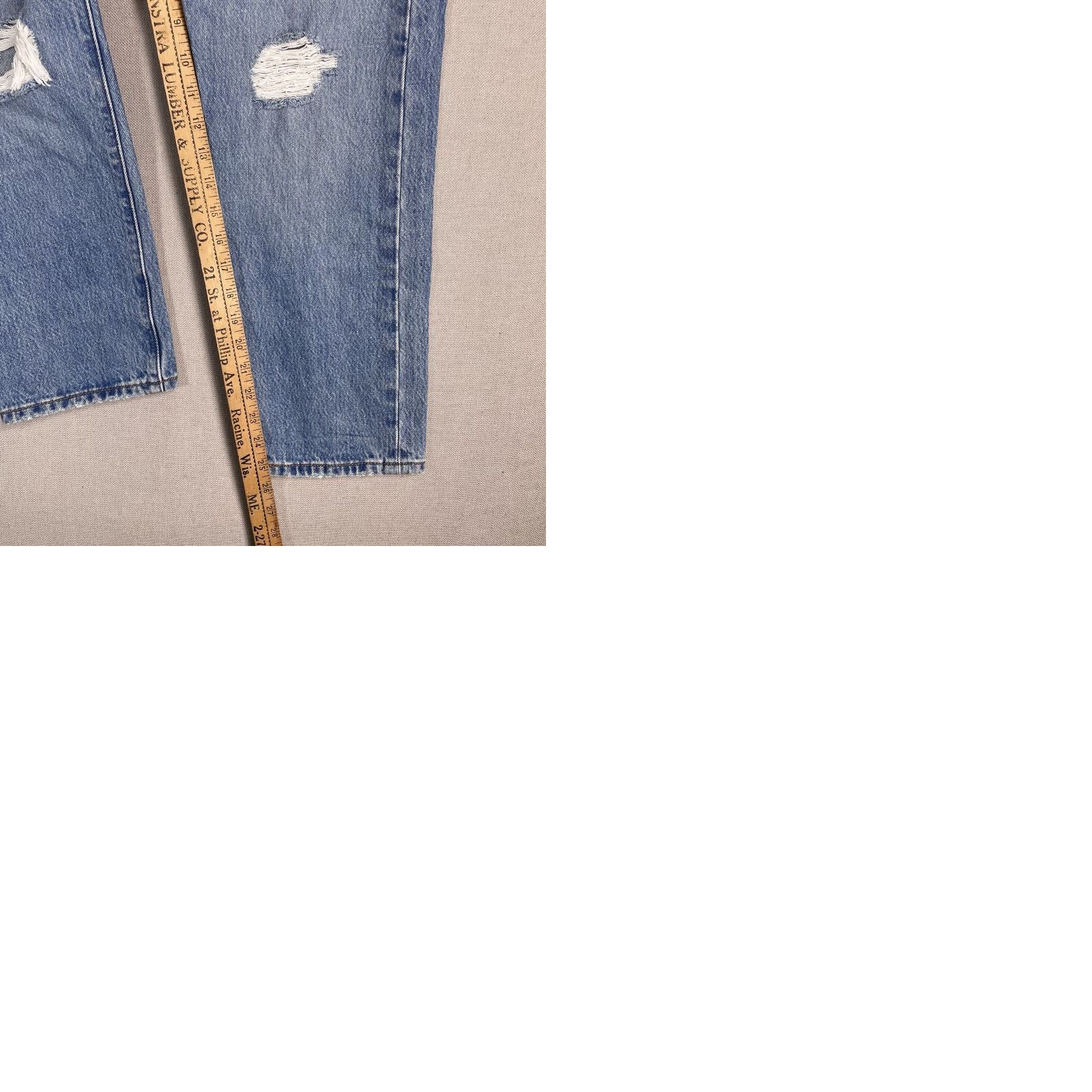 Levi's VINTAGE Levi's 501 Jeans Women's 29x25 Denim Distressed Straight 5-Pocket Logo City 90s Mens Size 29" - 10 Thumbnail