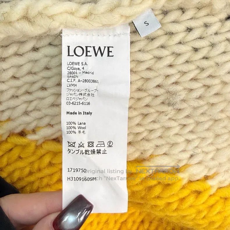 Loewe Loewe Yellow twill wool sweater Size S / US 4 / IT 40 - 6 Thumbnail