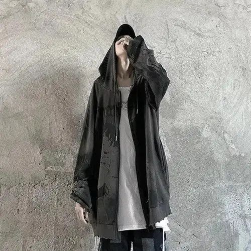 Japanese Brand Anime Girls Distressed Zip Up Hoodie Size US XL / EU 56 / 4 - 2 Thumbnail