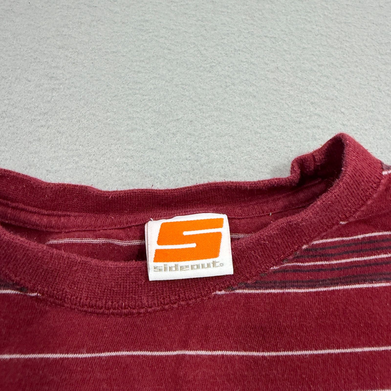 Vintage Vintage Sideout Striped Shirt Men's Large Red Pocket Tee y2k Size US L / EU 52-54 / 3 - 4 Thumbnail