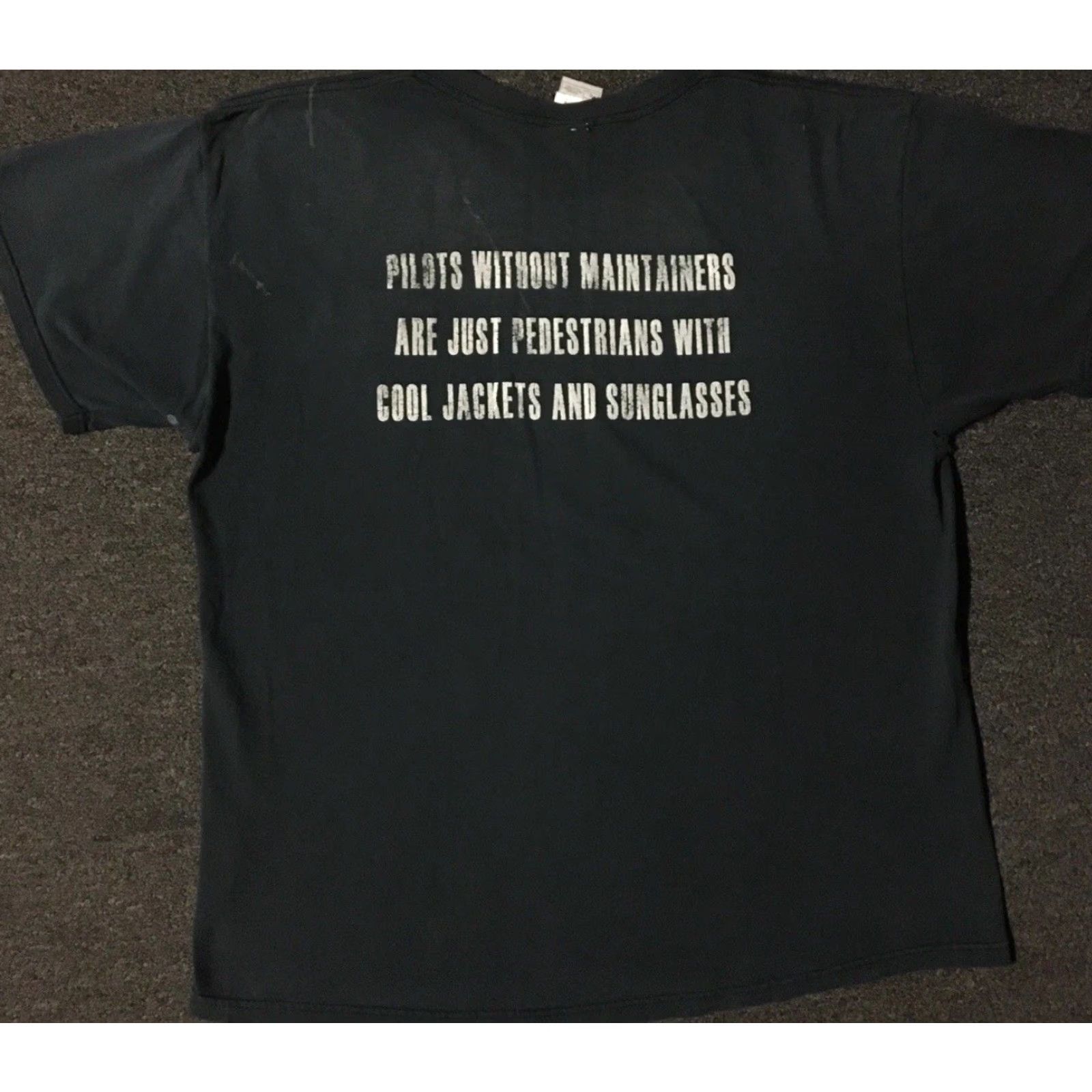 Vintage Vtg Pilots Without Maintainers Are Pedestrians Thrashed Faded Shirt XL Funny Y2K Shirt Size US XL / EU 56 / 4 - 2 Thumbnail