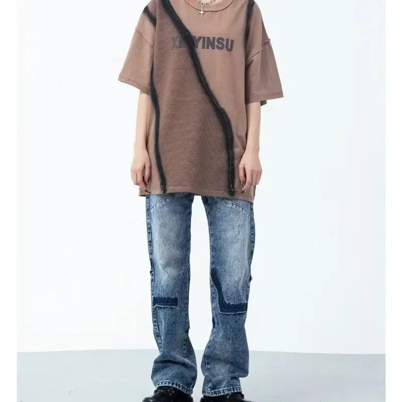 Japanese Brand Retro high street loose straight leg jeans Size US 30 / EU 46 - 1 Thumbnail