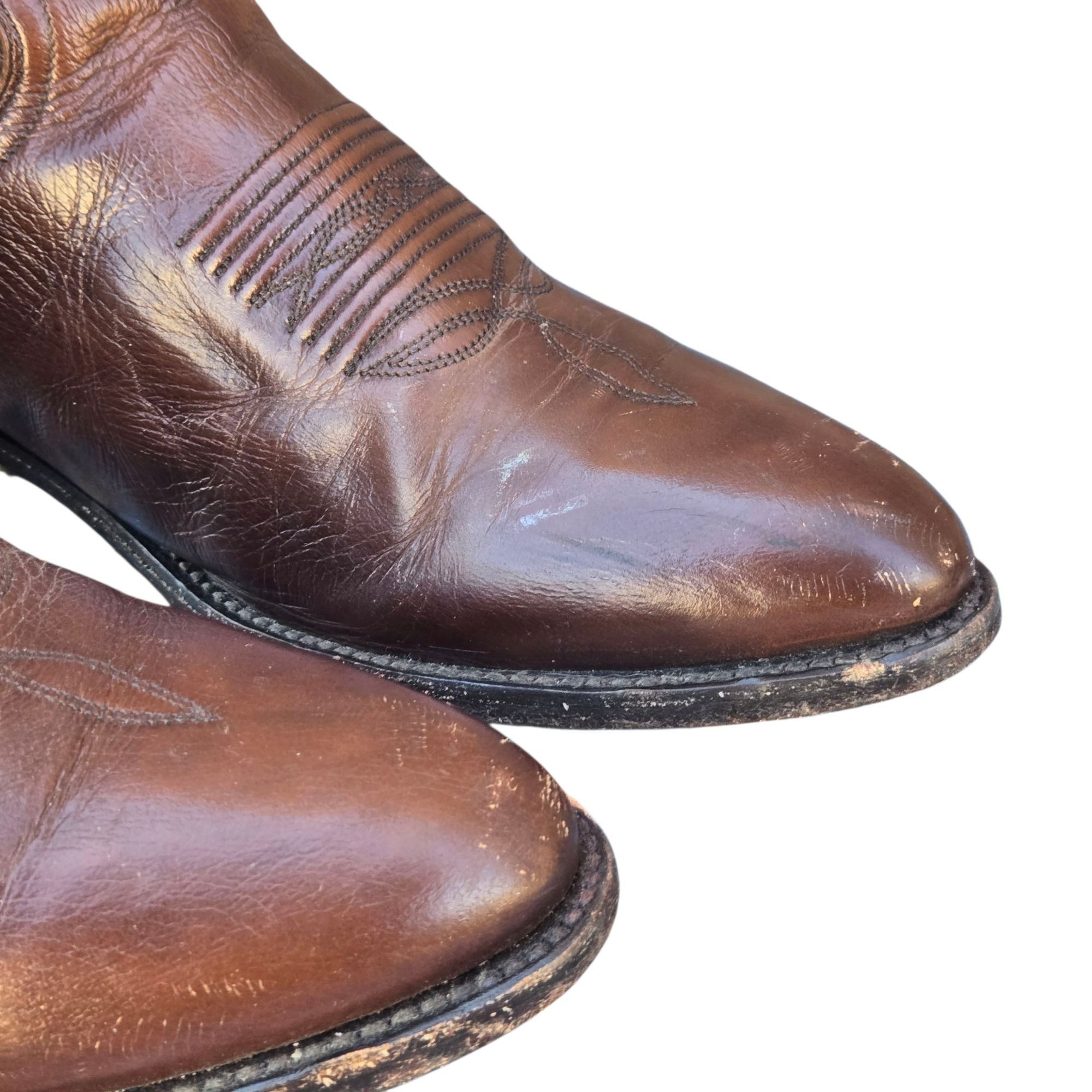 Dan Post Dan Post Cowboy Boots Mens Brown Leather 9 D Western Rockabi Size US 9 / EU 42 - 22 Thumbnail