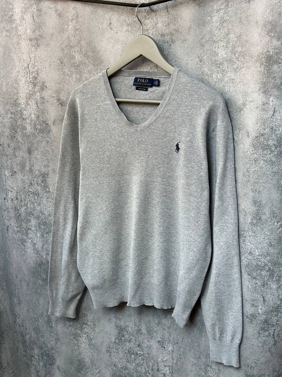 Polo Ralph Lauren Polo Ralph Lauren V-Neck Sweater Jumper Gray Pullover Size US S / EU 44-46 / 1 - 1 Thumbnail