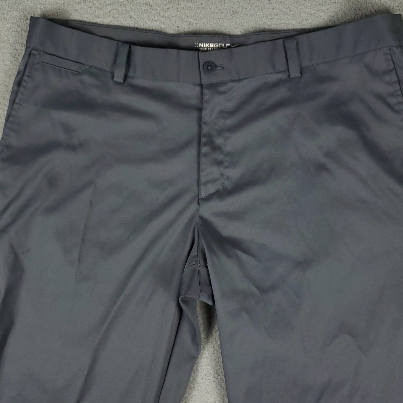Nike Nike Pants Mens 36x32 Gray Swoosh Dri Fit Golf Flat Front Chino Trousers Size US 36 / EU 52 - 2 Thumbnail