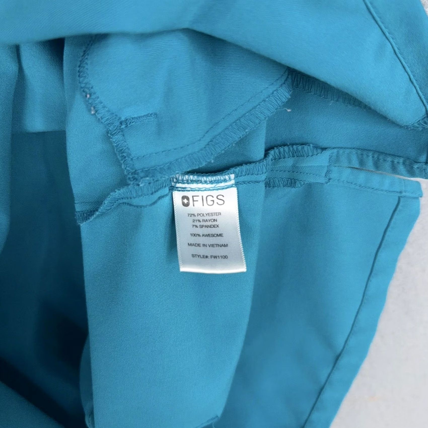 Vintage FIGS Technical Collection Scrub Top Womens XXS Blue V Neck Pockets Stretch Size XXS / US 00 / IT 34 - 5 Thumbnail