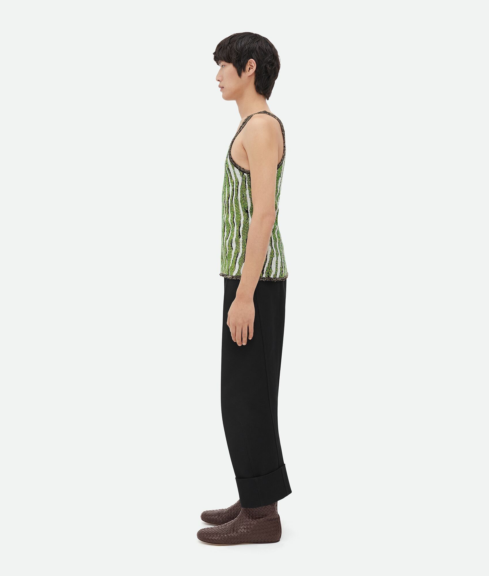 Bottega Veneta o1lv12m1024 Slim Fit Viscose Jacquard Tank Top in Multicolor Size US XS / EU 42 / 0 - 3 Thumbnail