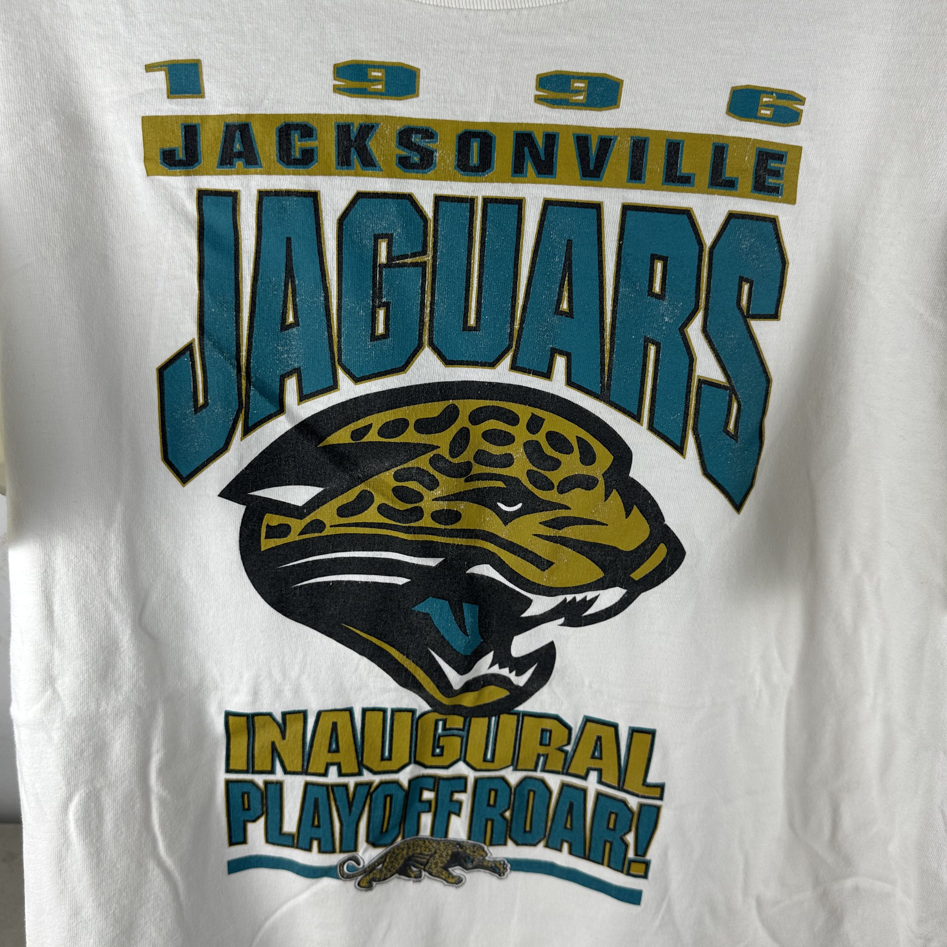 Vintage Jacksonville Jaguars NFL Inaugural Playoff Roar! Starter Tee Size US XL / EU 56 / 4 - 2 Thumbnail