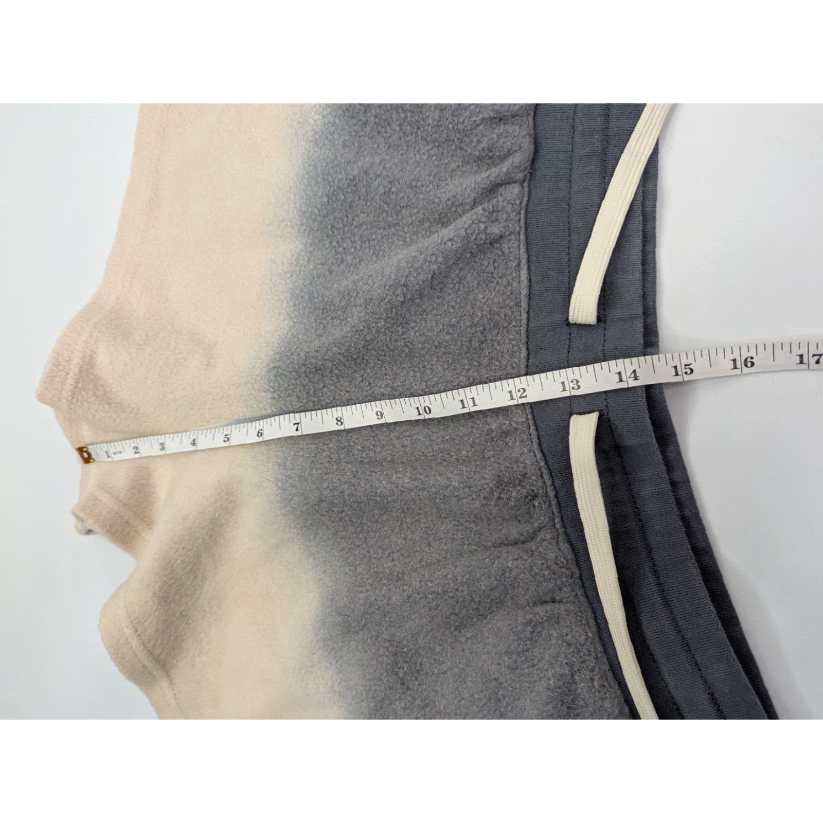 Vintage FEAT HELEN OWEN Shorts Women Sz 1 Ombre Beige Blanket Fleece Elastic Waist Pull On Size 25" / US 0 / IT 36 - 3 Thumbnail