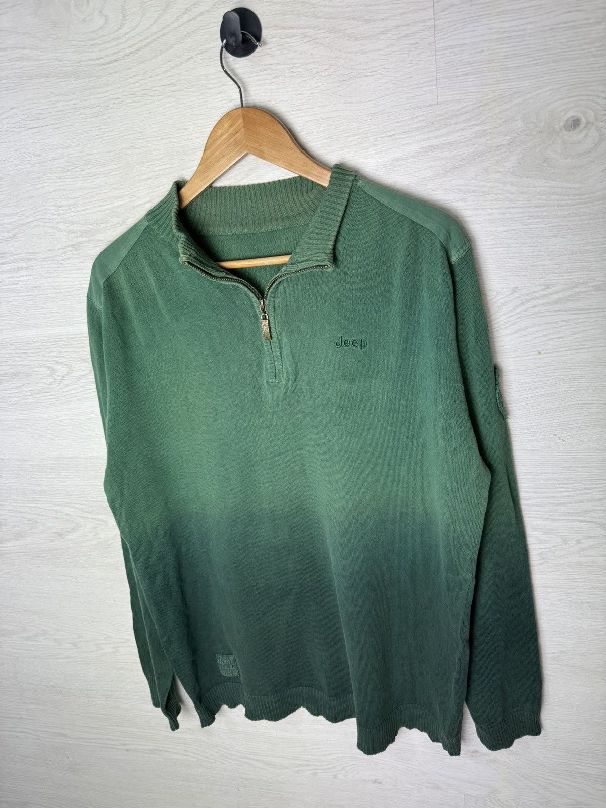 Jeep Jeep Half-Zip Knit Sweater Vintage USA Size US L / EU 52-54 / 3 - 3 Thumbnail