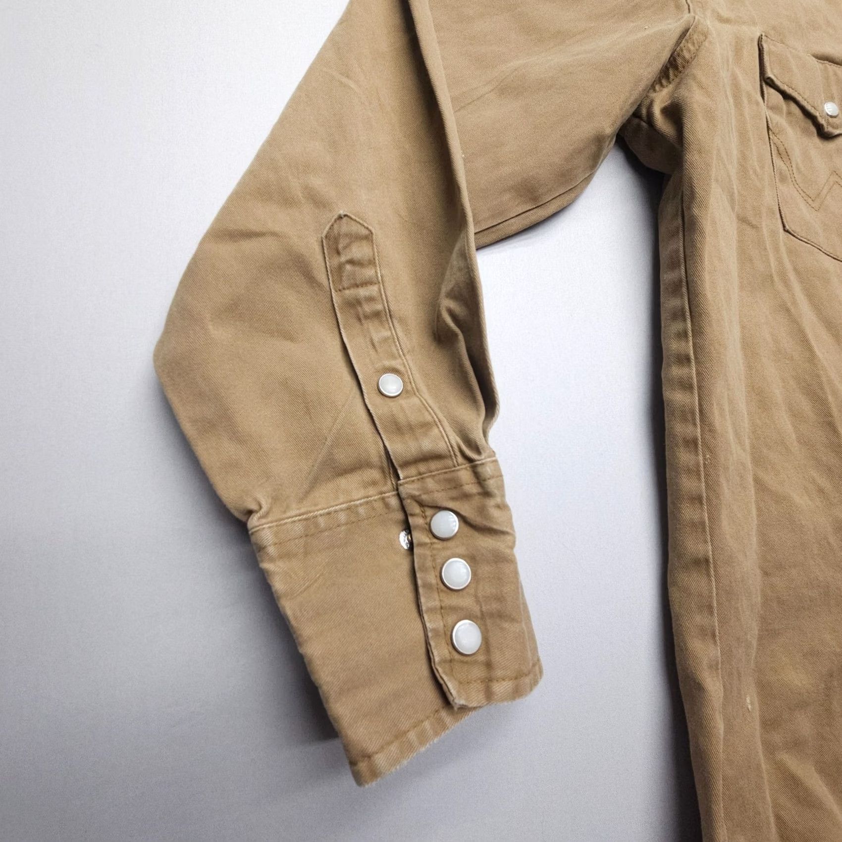 Wrangler VINTAGE Jaguar Wrangler Pearl Snap Shirt Mens XL Brown Cotton Twill Western Cowboy Button-Up Casual Workwear Size US XL / EU 56 / 4 - 3 Thumbnail