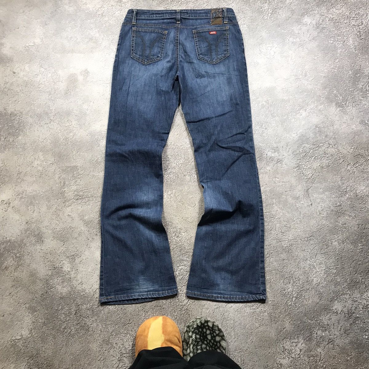 Vintage Vintage 90s Distressed Flared Low Rise Jeans Grunge Slim 30 Size 30" / US 8 / IT 44 - 4 Thumbnail