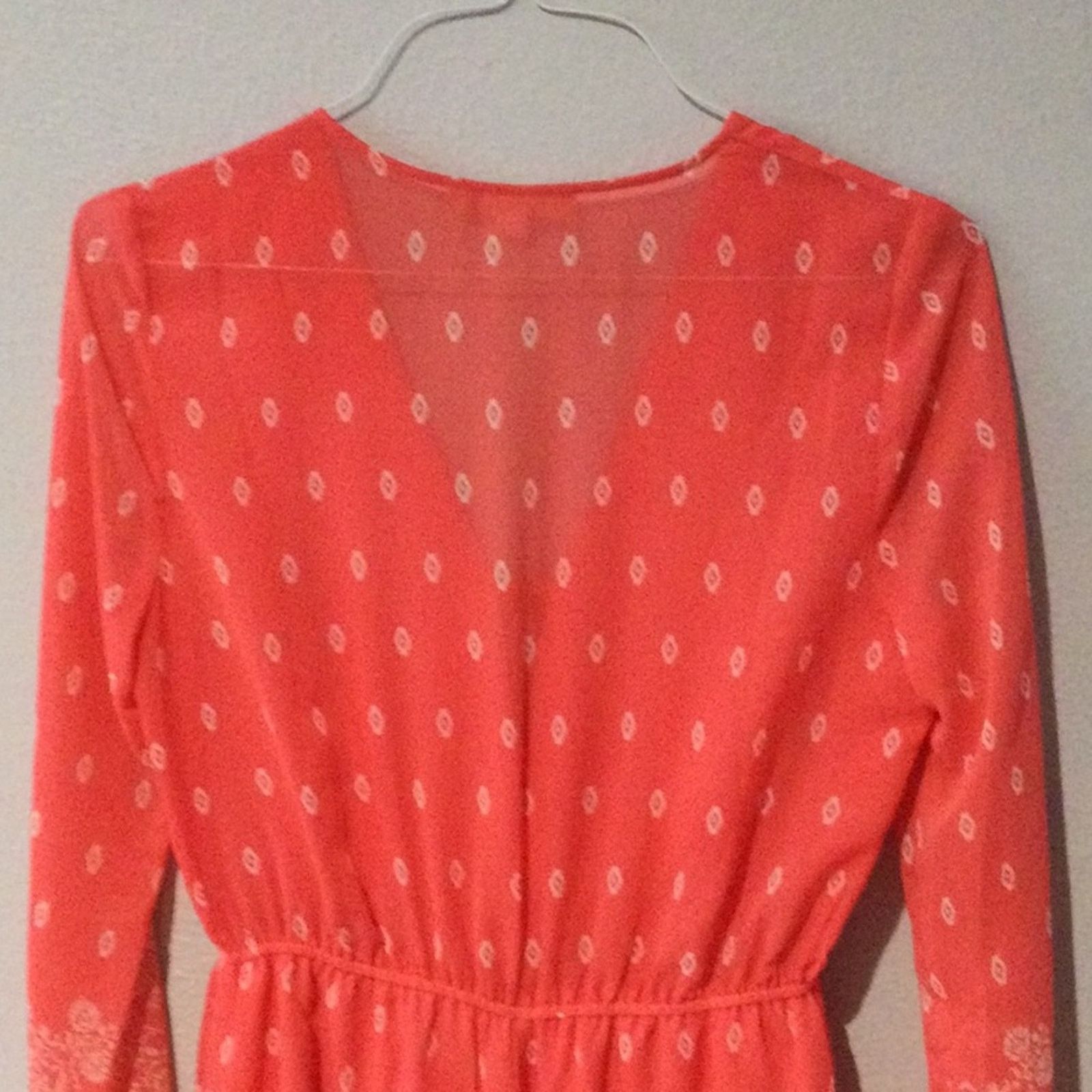 Other Love Tree Salmon & White V-neck Tie Shorts Romper M Size 30" / US 8 / IT 44 - 7 Thumbnail