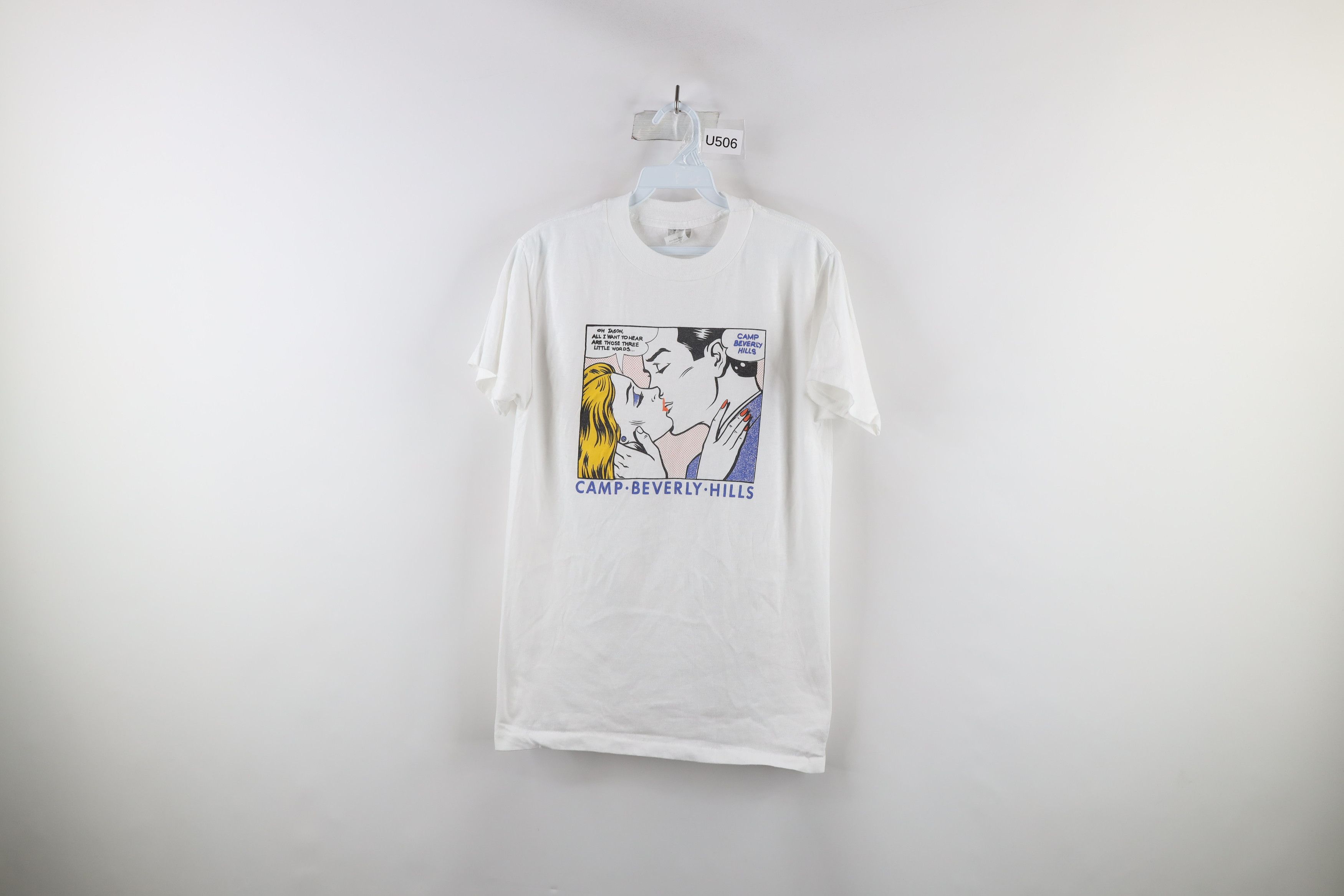 Vintage 80s Camp Beverly Hills Lichtenstein Art T-Shirt USA