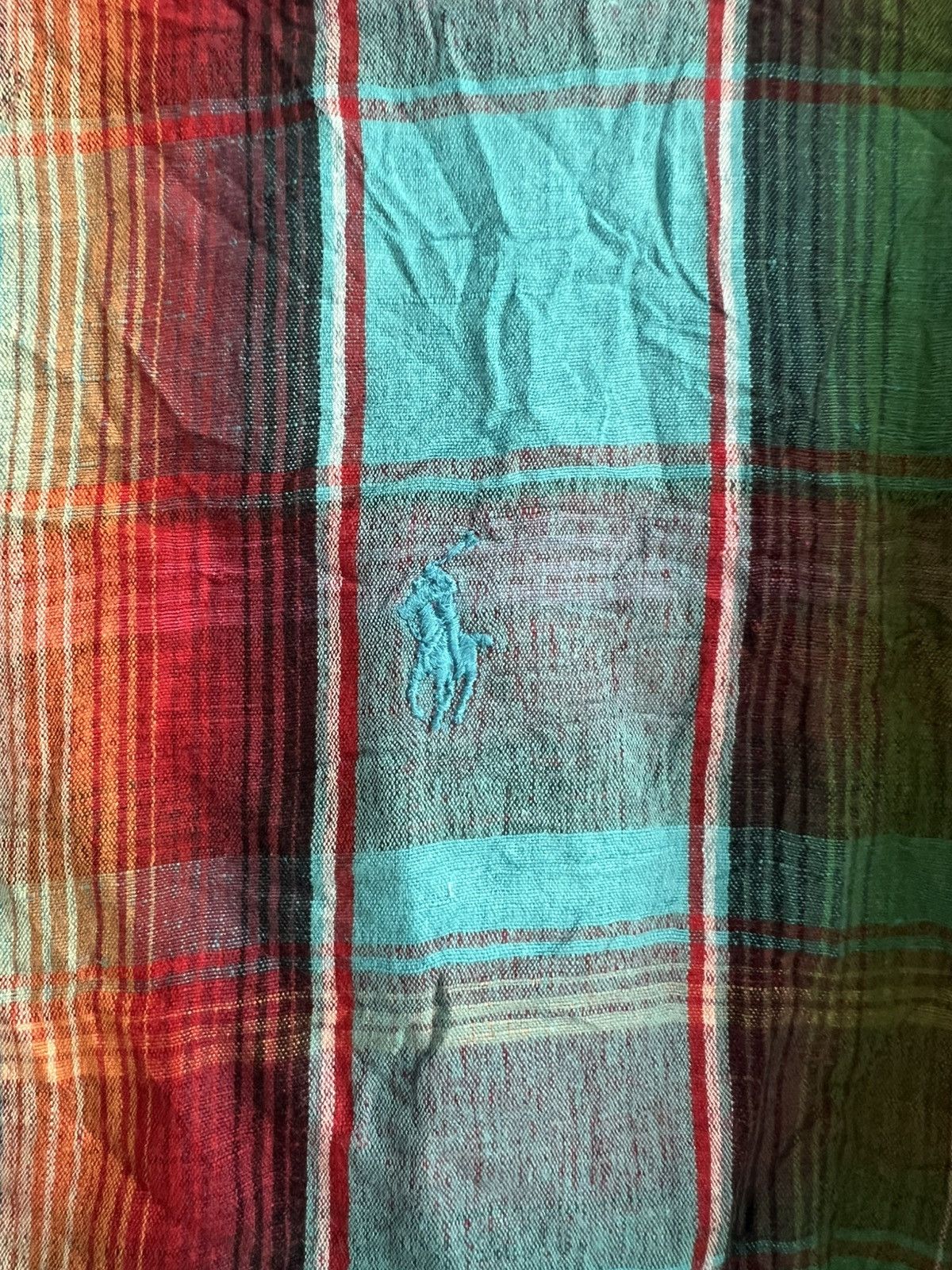 Polo Ralph Lauren Vintage Polo Ralph Lauren Madras Plaid Linen Oxford Shirt Size US XXL / EU 58 / 5 - 5 Thumbnail