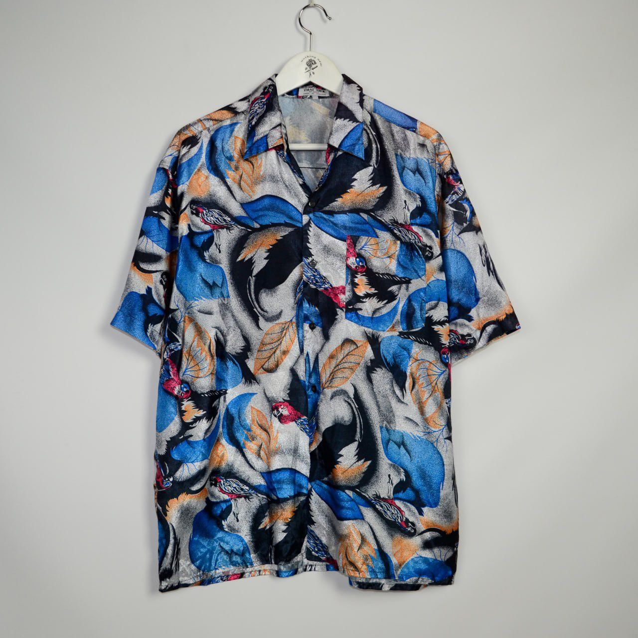Vintage Vintage 90s Thai Silk Hawaiian shirt Birds y2k og Parrots Size US XL / EU 56 / 4 - 1 Thumbnail
