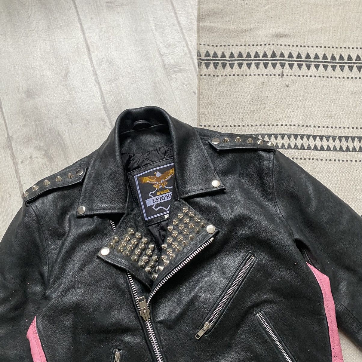 Genuine Leather Vintage 80s Heavy Punk Real Leather biker Jacket Sex Pistols Size S / US 4 / IT 40 - 3 Thumbnail