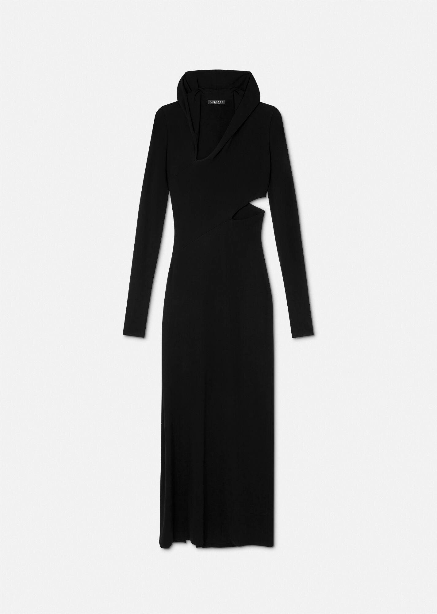 Versace o1y0226 Hooded Maxi Dress in Black Size XS / US 0-2 / IT 36-38 - 1 Thumbnail
