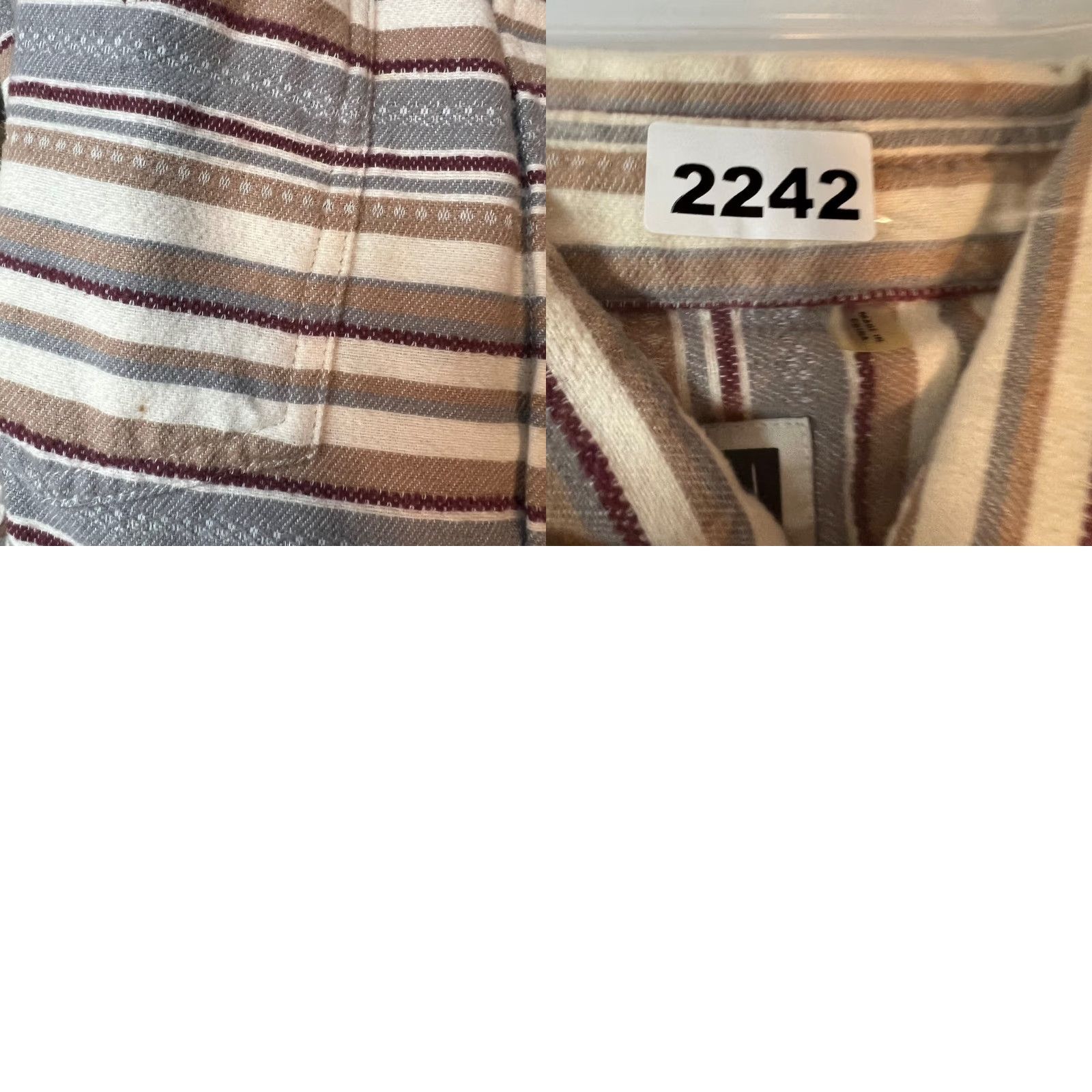 Vintage VINTAGE Howe Striped Shirt Mens Large Adult Brown Cotton Button-Up Long Sleeve - 90s Style, Workwear Mens Size L Size US L / EU 52-54 / 3 - 8 Thumbnail