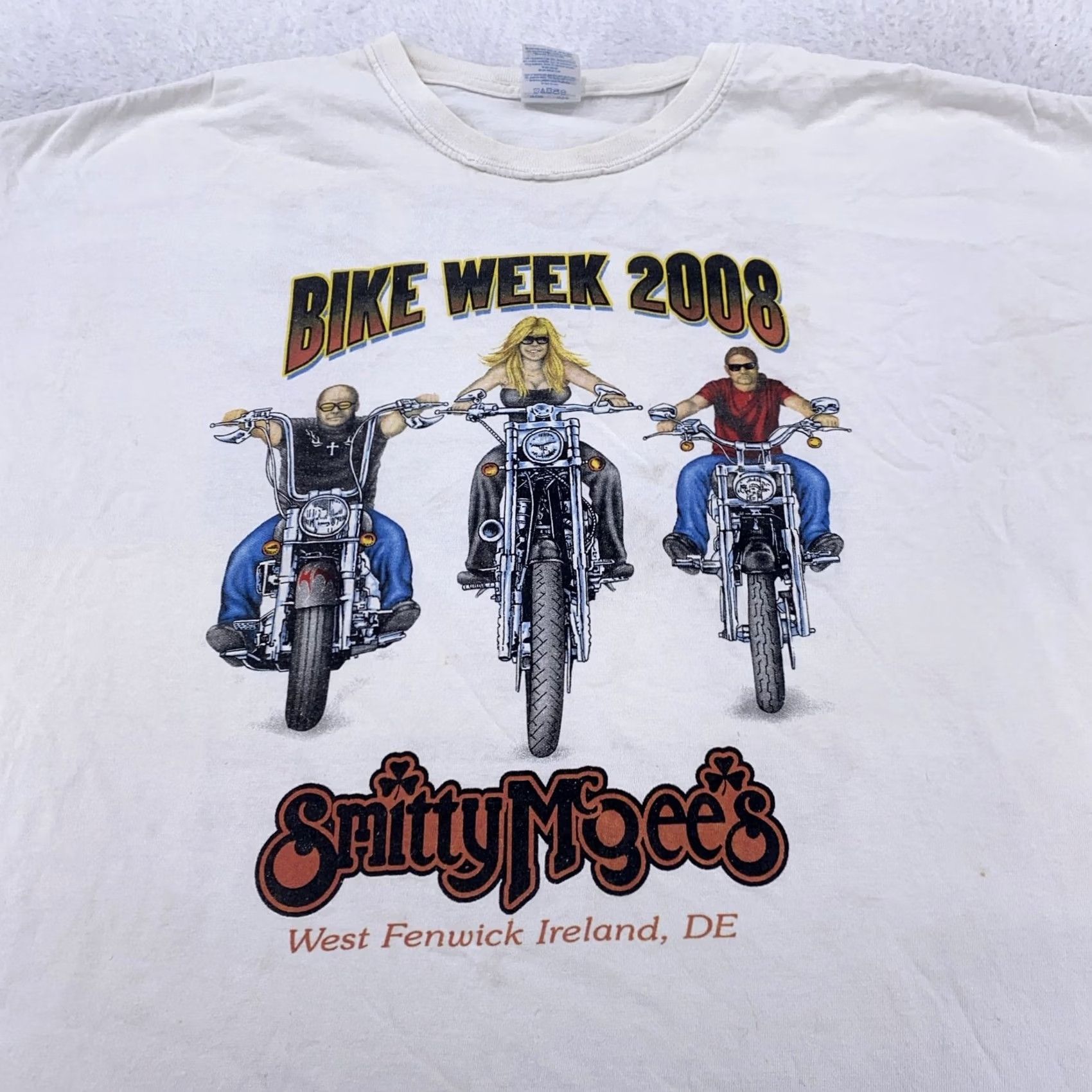 Gildan Smitty McGee's Bike Week 2008 Shirt Mens XL/XXL Motorcycle Delaware Biker Shirt Size US XL / EU 56 / 4 - 2 Thumbnail