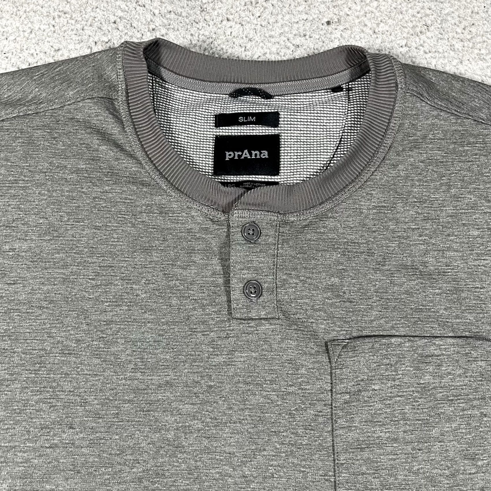 Prana Prana Shirt Mens XL Gray Long Sleeve Henley Thermal Slim Outdoor Hiking Casual Size US XL / EU 56 / 4 - 7 Thumbnail