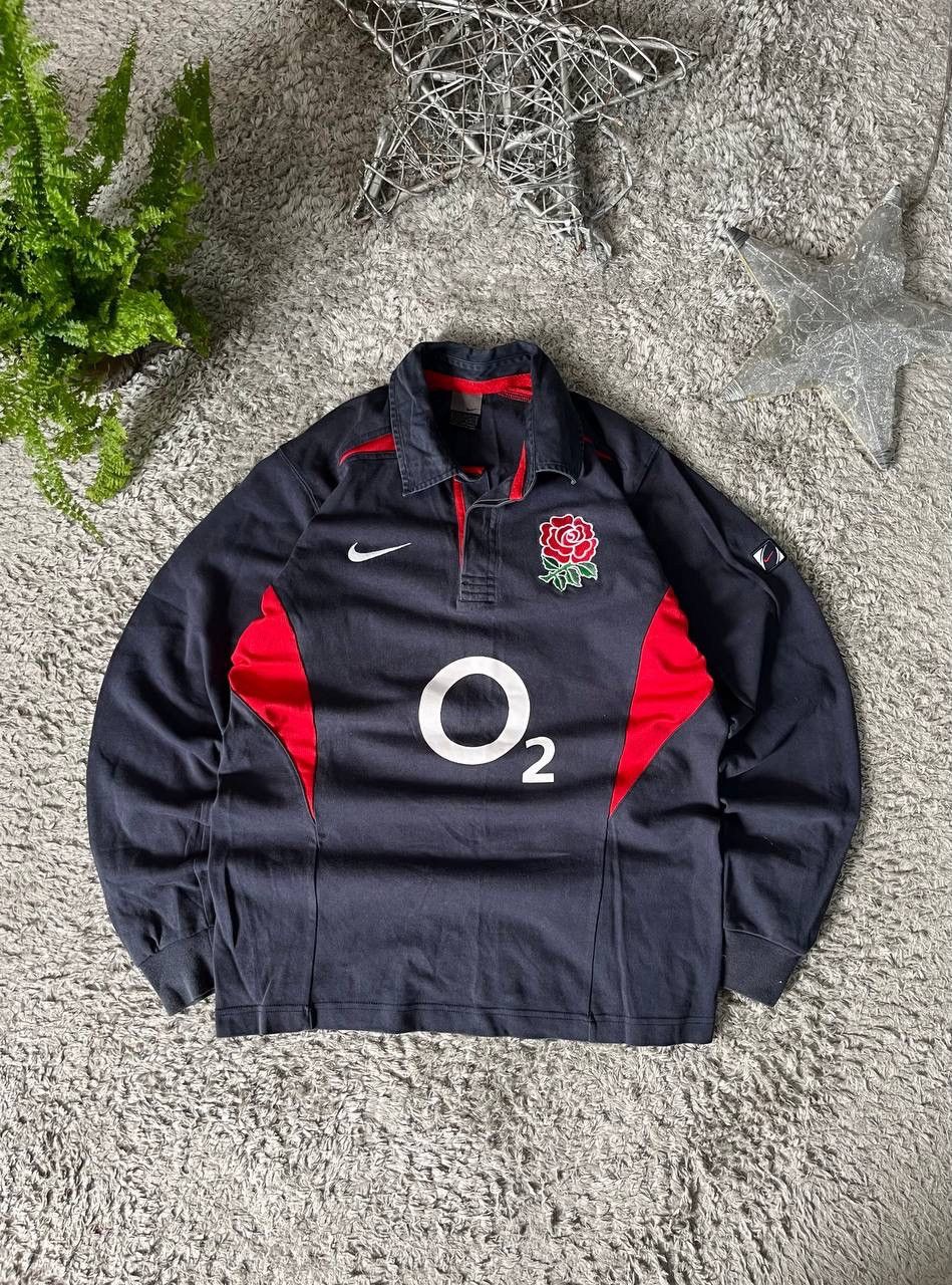 Nike × Vintage 00s Nike Streetwear Vintage Soccer Jersey Swoosh O2 Rare Size US M / EU 48-50 / 2 - 1 Thumbnail