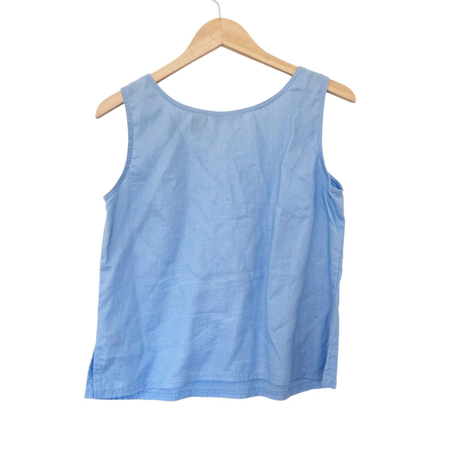 Other Liz Claiborne Blue 100% Linen Tank Top & Button Down Set M Size M / US 6-8 / IT 42-44 - 3 Thumbnail