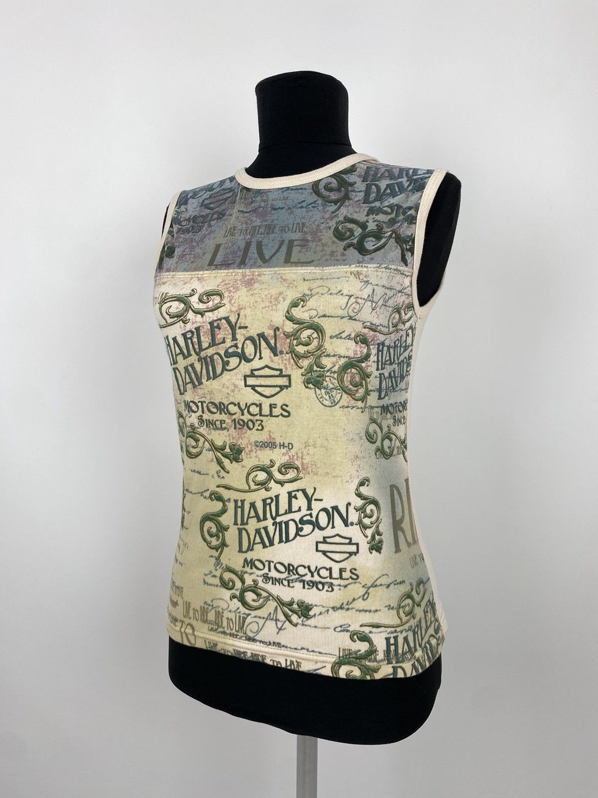 Harley Davidson Y2K Vintage Harley Davidson 1/4 Mesh Graphic Tank Top Size M / US 6-8 / IT 42-44 - 1 Thumbnail
