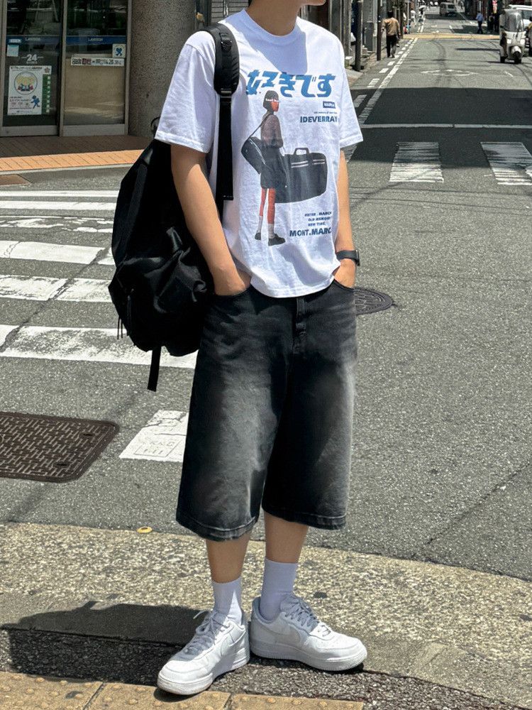 Japanese Brand × Jean Retro loose wide leg high street shorts Size US 32 / EU 48 - 3 Thumbnail