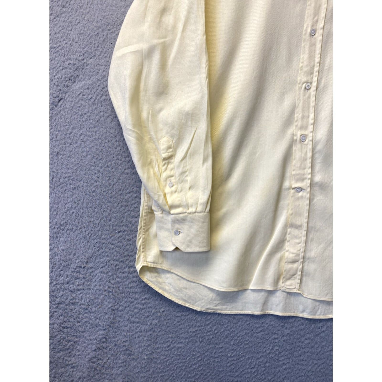 Canali CANALI Button-Up Shirt Men 42 Yellow 100% Cotton Long Sleeve Casual Modern Size US XL / EU 56 / 4 - 2 Thumbnail