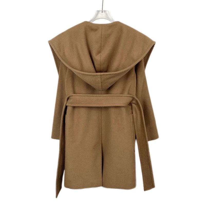 Max Mara Max Mara Brown Camel Hair Belted Hooded Coat Size XXS / US 00 / IT 34 - 2 Thumbnail