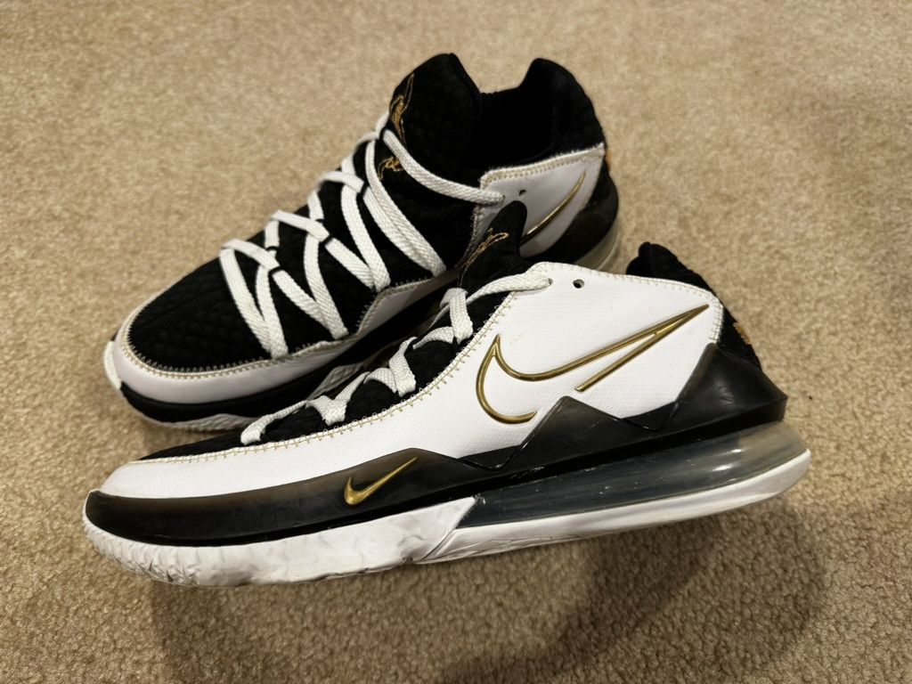 Nike 2020 Lebron 17 Low White / Metallic Gold / Black Size US 9.5 / EU 42-43 - 1 Thumbnail