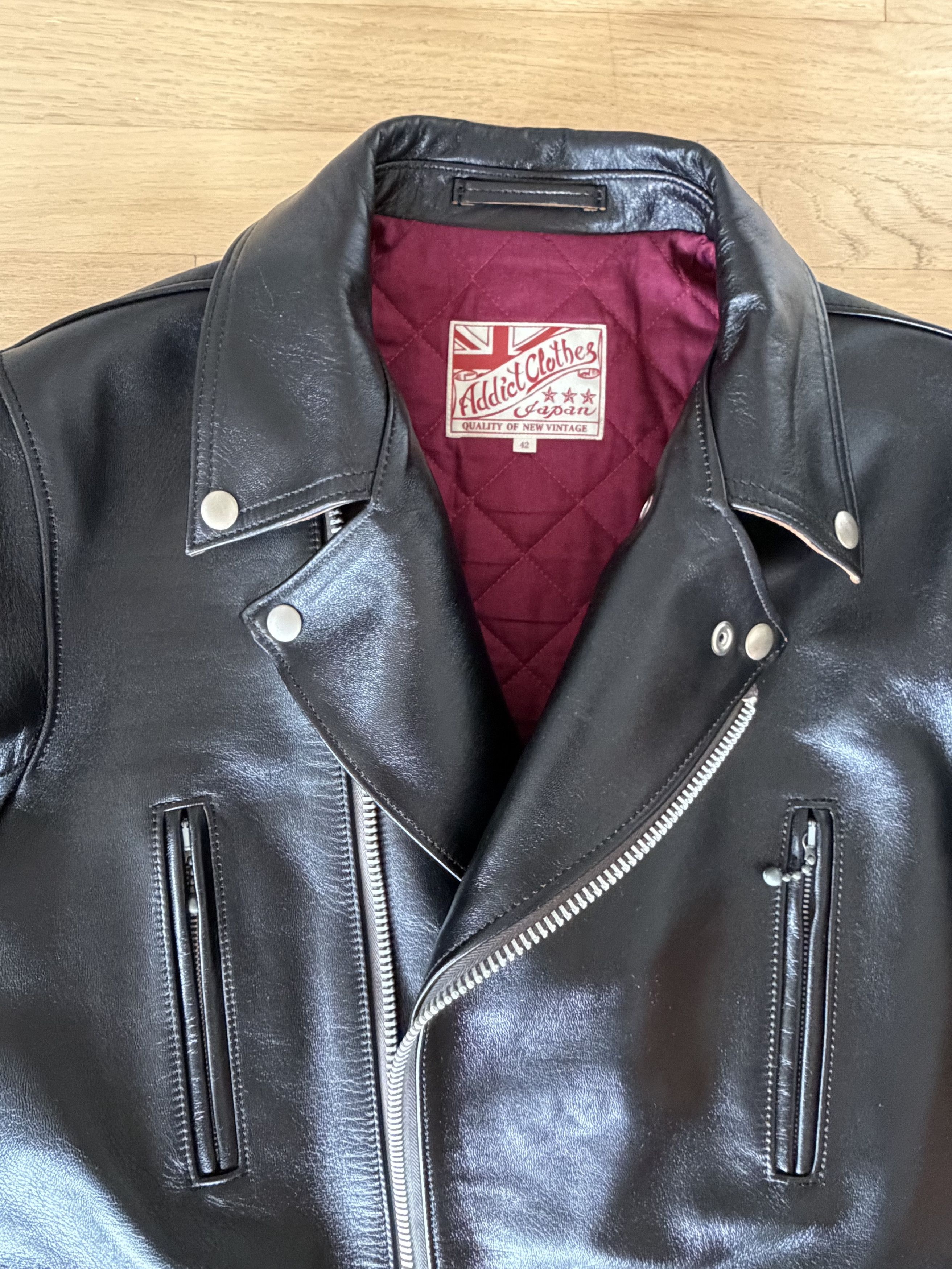 ADDICT ADDICT AD-02L DOUBLE RIDERS JACKET HORSE TEA CORE Size US L / EU 52-54 / 3 - 6 Thumbnail