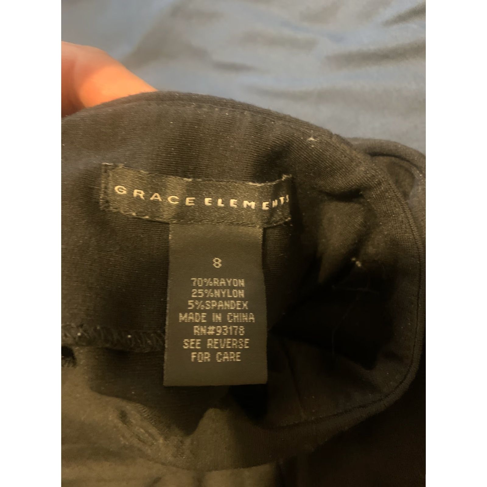 Vintage Grace Elements Skirt Women 8 Black Knee Length Petite Pull-On Polyester Rayon Pre-owned Size 30" / US 8 / IT 44 - 5 Thumbnail