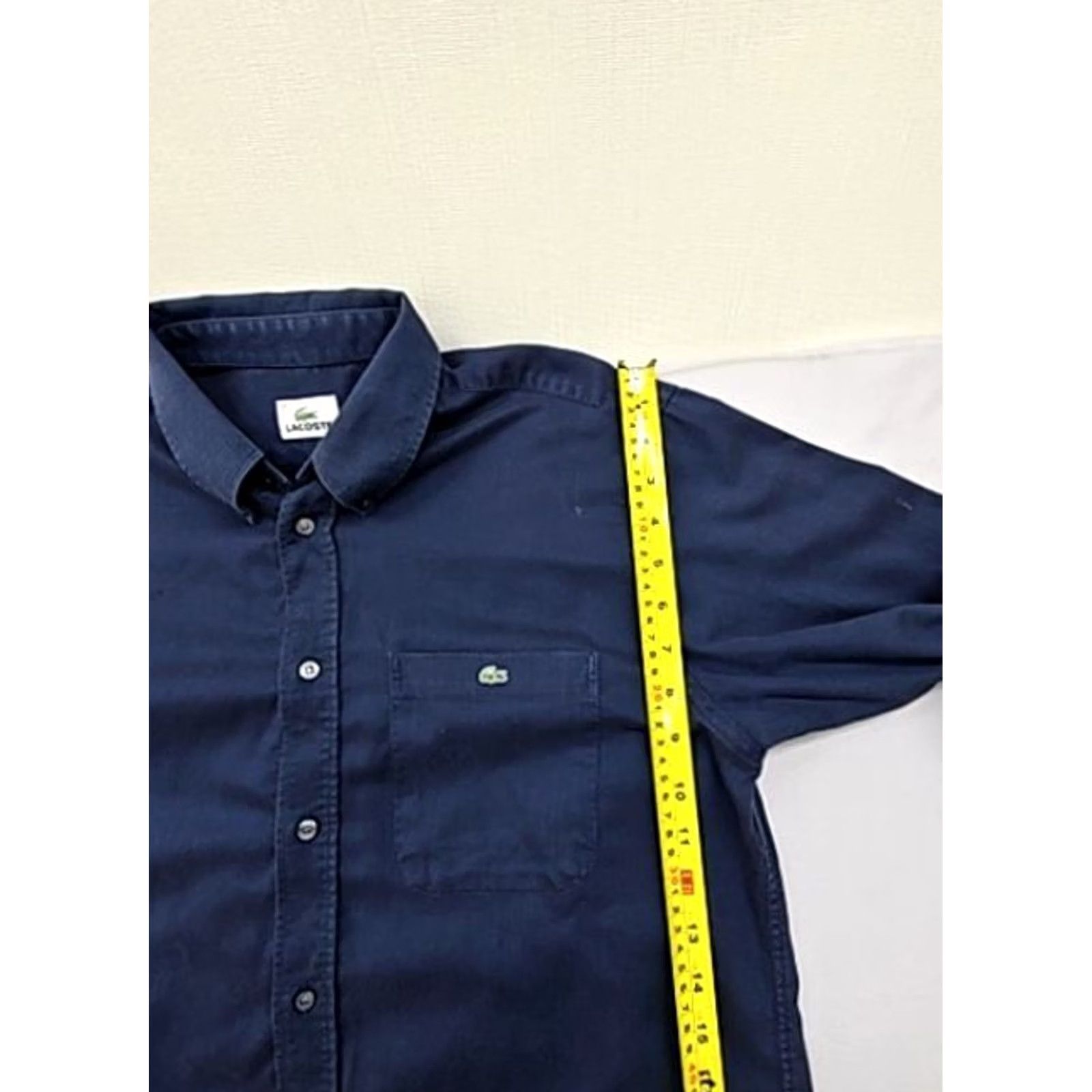 Lacoste Lacoste Navy Blue Slim Fit Long Sleeve Cotton Button Down M Shirt Mens Size US M / EU 48-50 / 2 - 5 Thumbnail